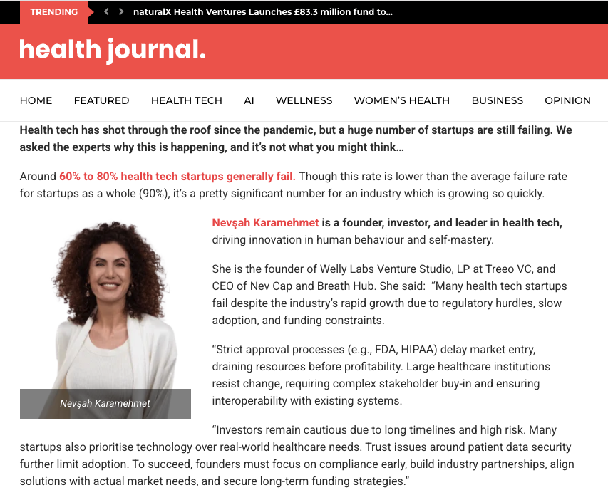 Screenshot from Health Journal article about health tech pitfalls